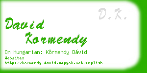 david kormendy business card